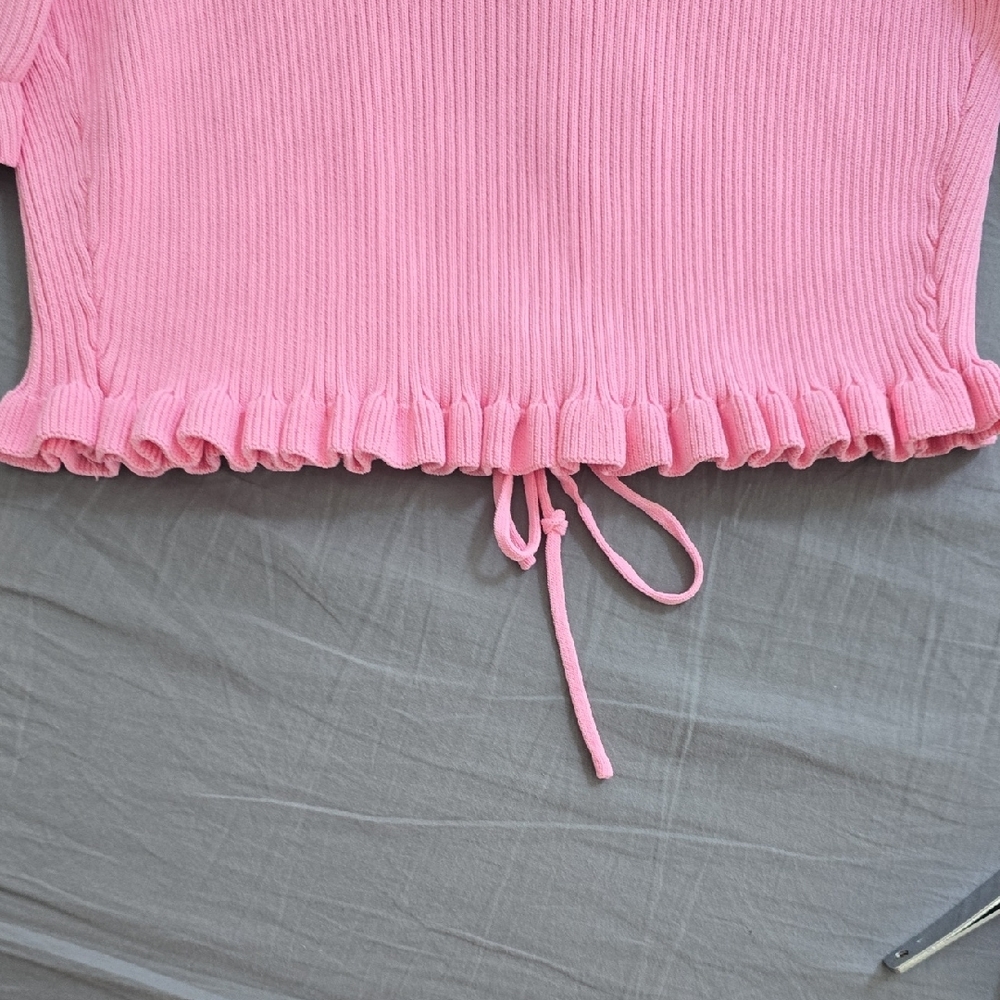 Bundle: Endless Rose Ribbed Pink Knit Top. Miss Love Ribbed Blk Sleeveless Small - Picture 5 of 13